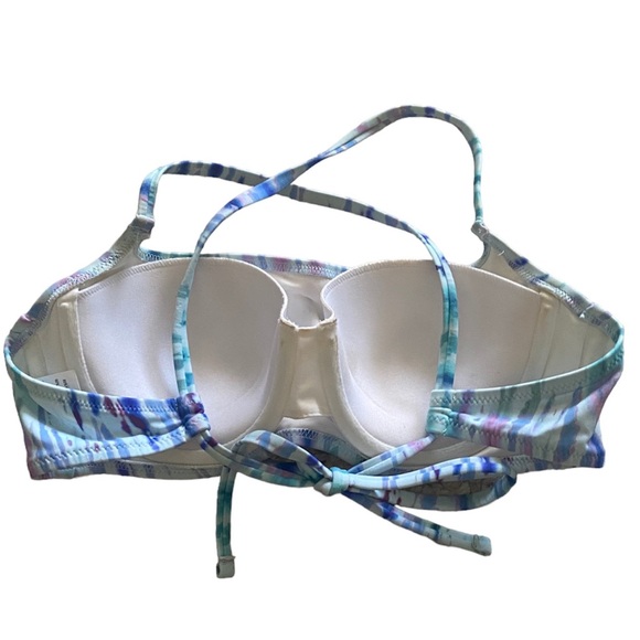 Shade & Shore Women’s Bikini Top Light Lift Tie Back Purple & Blue 32B - Picture 2 of 8